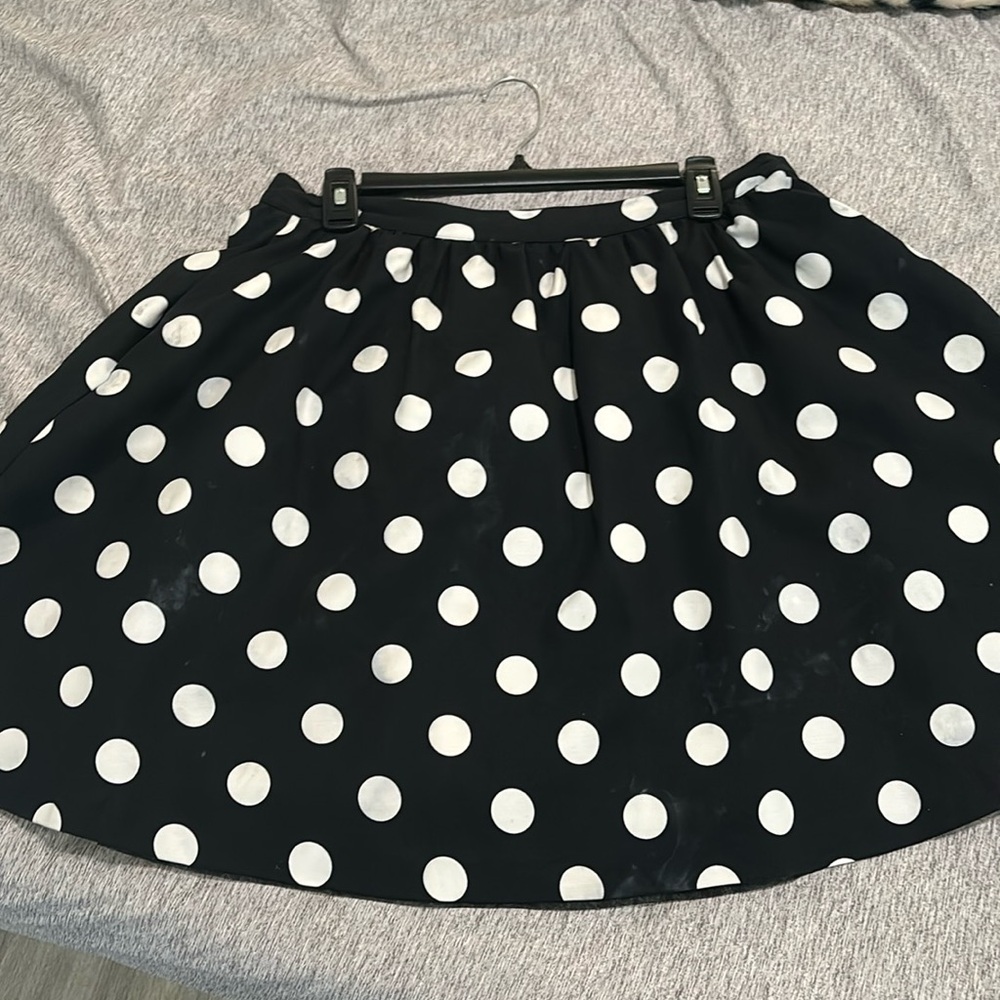CeCe Black & White Polka Dot Skirt